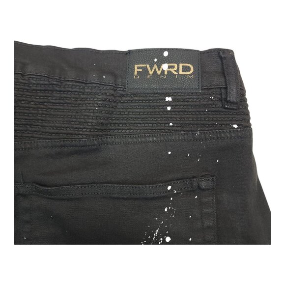 FWRD Denim Mens Paint Splatter Jeans Size 48 Inseam 33 Black White Stretch Denim - Picture 8 of 10